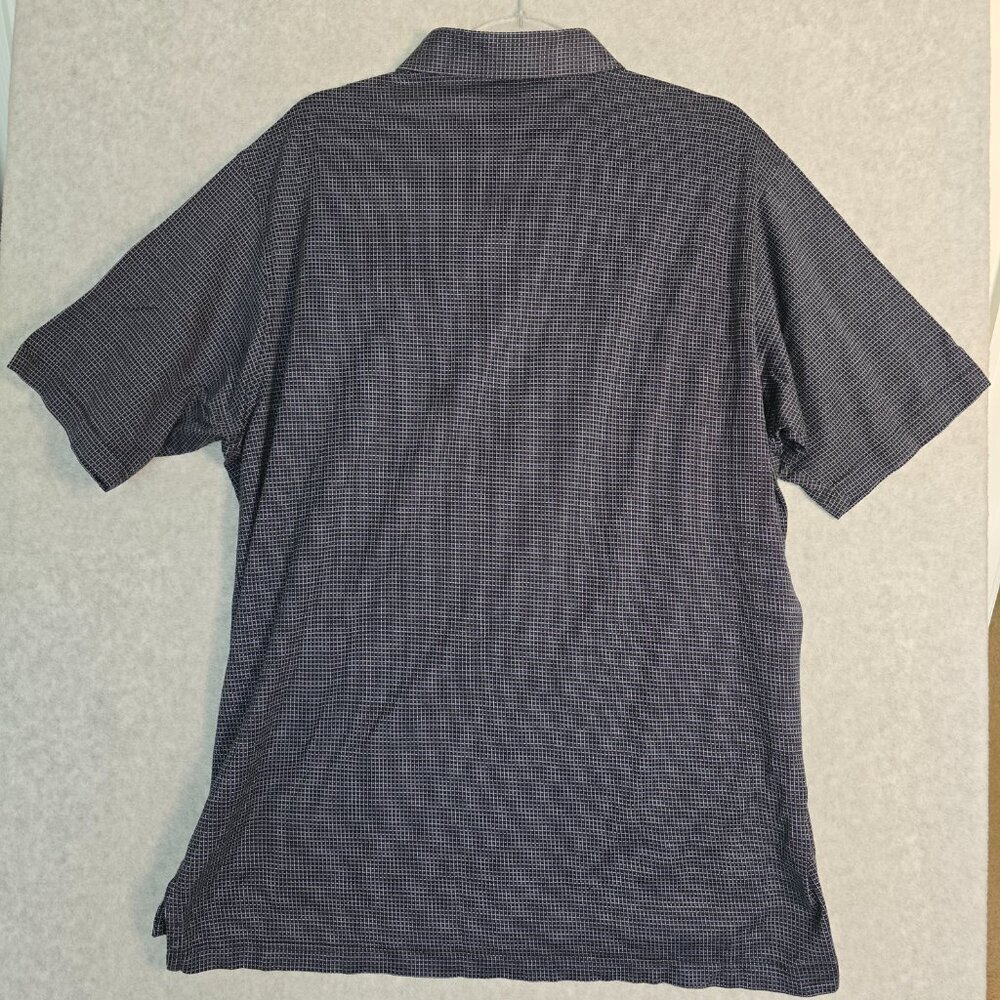 Peter Millar Crown Men's Sz XL Casual Polo Shirt Cotton Blue Geometric Print - Picture 5 of 7